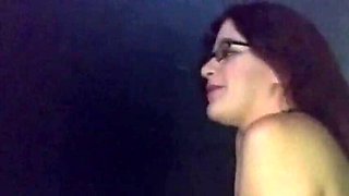 White Wife Vicki Verona Sucks and Fucks Stranger's Big Black Cock in Theater