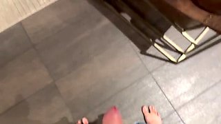 Amateur MILF Wife Takes Multiple Creampies Blindfolded on Table