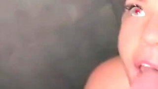 Hot Blowjob in the Shower