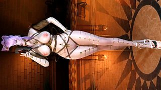 Foxy 3D Superwoman bounces up and down on a cock