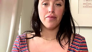Brunette solo darling masturbating at home