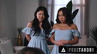 PURE TABOO Asian Stepsisters Lulu Chu  Kimmy Kimm Fulfill Their Stepdad s Doppelganger Fantasy
