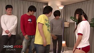 Naughty Student Ryo Asaka Enjoys Asian Blowjob in Group Fun Session
