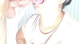 Mature Woman Sucking with Eye Mask