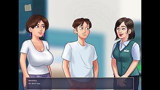 Seductive senior brunette takes you through the game step by step