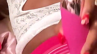 Cambodian Emily on the Bed with a Vibrator