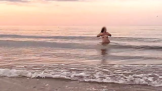 almost caught naked on a public beach