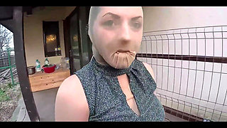 Risky Public Trip in Full Pantyhose Encasement Nylon Doll in the Car Ep. 336