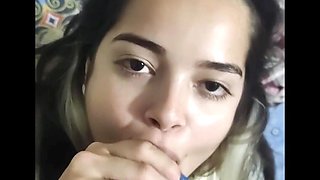 Girlfriend Playing with Dick in Mouth