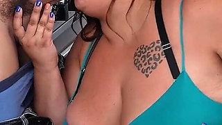 Busty BBW Housewife Fucks 3 Big Dick Workers