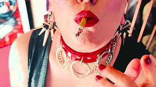 A Smoking Mistress, Tina Snua, Smoking 2 Cigarettes Tip To Tail - Drifting  OMI OME snap Inhales