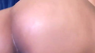 Busty Ebony Bouncing Her Wet Pussy on Her Dildo