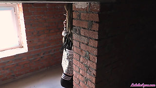 Student smoking in abandoned house sucking dick stranger and fucking