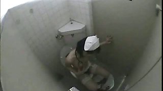 Sexy Japanese Girl Dorm Toilet Onanism
