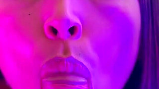 POV Blow Job in Neon Light From Latina Pornstar Mianins