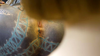 Roadtrip Tattooed Girl Fucks a Girl Anal with a Big Toys in Vintage Talbot Express