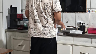 The Maid Got Fucked in the Ass in the Kitchen While Washing the Dishes