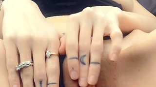 sexy milf playing with her shaved juicy pussy