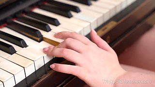 Old music teacher fucks teen brunette Margo Von Teese
