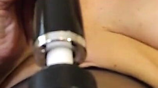 Love the Feel of Pantyhose/tights on My Tight Sweet Pussy & Then After a Gentle Finger Masturbation I Use My Huge Wand