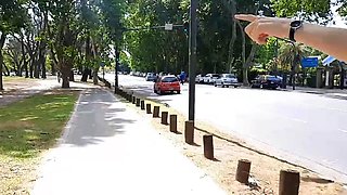 Cute Teen Couple's Public Blowjob at the Park