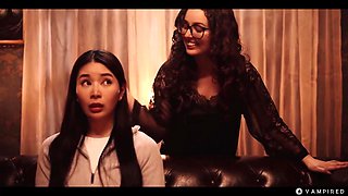 Japanese Asian Vampire Sex - Big Tits Babe Rikako Preyed By Nerdy Leana & Turned Into Lesbian Demon With Leana Lovings And Rikako Katayama