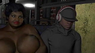 Samantha Is a Horny Ebony BBW in a Public Bus