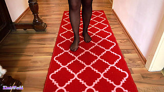 Asmr Nylon Walking on Carpet - Sheer Stockings Feet and Soft Footstep Sounds