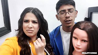 Kylie Rocket, Olivia Jayy  Elaine Meadors Lesbian Threesome in Public Toilet