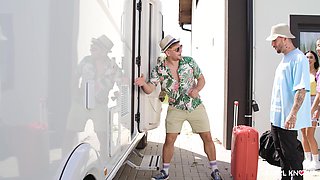 Black Angel Sizzles in Wild Family Vacation Scene