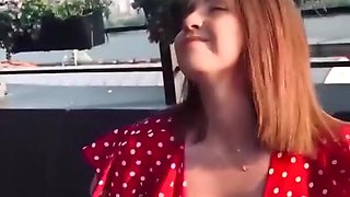 Solo brunette wearing high heels having fun - Homemade video
