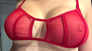 Italian Big Tits Milf Artemisia Love showing her juicy boobs wearing a red bra