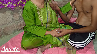 Jija Saali Beautiful Hot Girl Amrita First Time Sex with Stepsister with Hindi Audio Indian Sex
