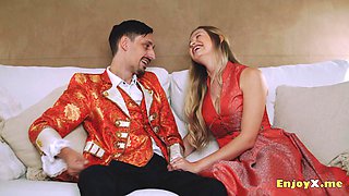 Blonde Stella Cardos Smooth-Shaved Cooter And Pantyhose Deepthroat Big-Tits