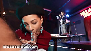 Reality kings - evelin stone’s poetry catapult night warms up with sneaky Cock Sucking & a wild nail