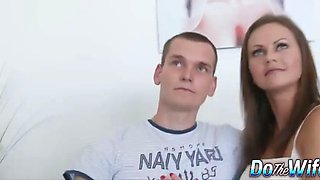 Hot wife fucks and takes cum in her mouth