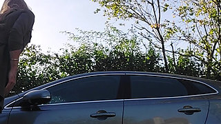 I'm a slut shows me off in lingerie in public in front of strangers