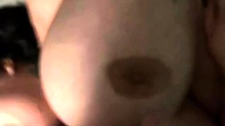 Slutty amateur flashing her big boobs in the backseat