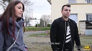 Hunt4k. redhead wants fresh car and is prepped to blow and fuck for it