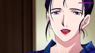 Lovely Ladies Kiss And Caress In An Attempt To Entice Nobuo In a Threesome