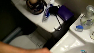 POV Cock Stroking in the Bathroom