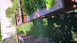 Outdoor sex session with creampie ending for enticing teen