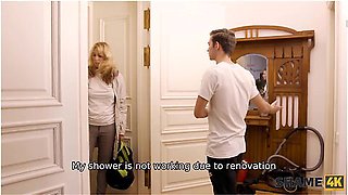 Tommy Gold And Marta Bellefleur In Student 18+ Enters Bathroom And Meets Stepmoms Friend Wet And