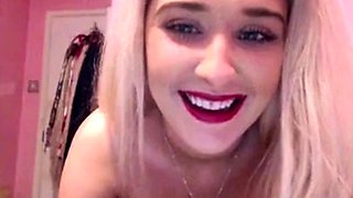 Big-Titted British Blonde Babe on Webcam
