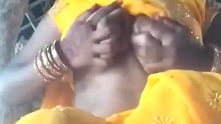 Desi hot bhabhi saree lifted and fingered in chut and removed the water of chut