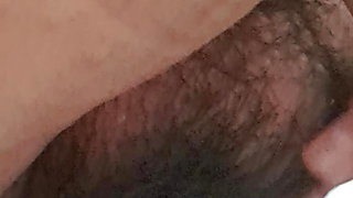 Mature milf washing her hairy pussy