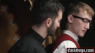 Altar Boy Colton obedient with Father Barrett