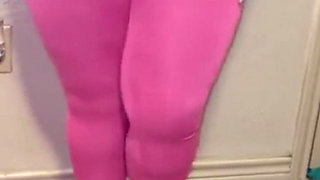 Desperate for a Wee Pissing My Self in Nylon Leggings