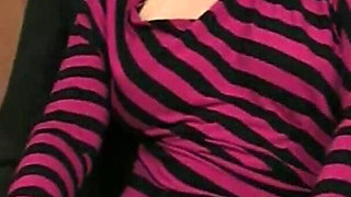 Busty Brunette Babe Fingers and Toys Her Wet Pussy to Orgasm