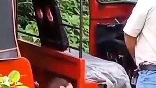 Mexican girl gets Creampie in golf cart